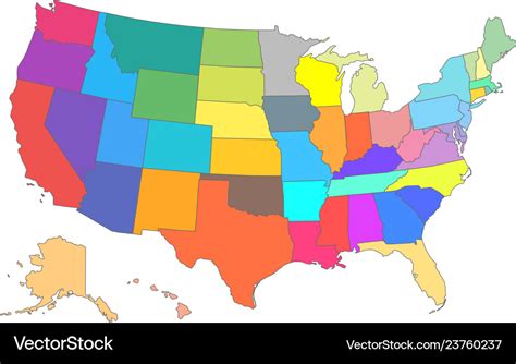 A Color Map Of The United States Map