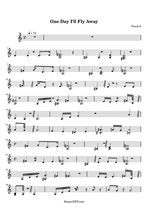 One Day Ill Fly Away Sheet Music One Day Ill Fly Away Score
