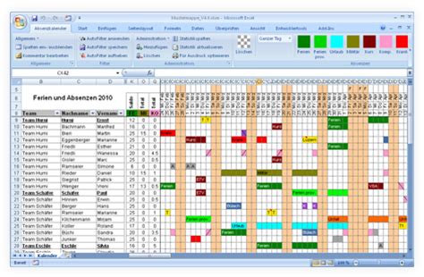 Einsatzplanung als basis für erfolg: Download Excel Ferienkalender, Absenzkalender ...