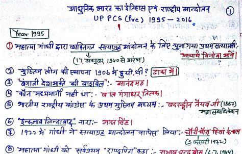 Modern Indian History Handwriting Notes In Hindi All Exam Pdf