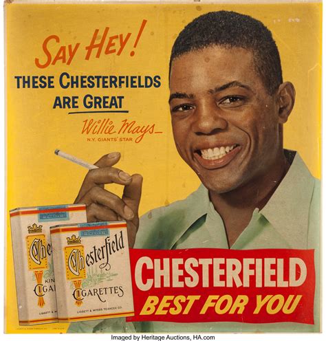 1950s Willie Mays Chesterfield Cigarettes Advertising Sign Lot