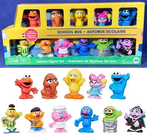 Sesame Street School Bus Deluxe Figure Set 11 Pk Playskool Muppets Cake