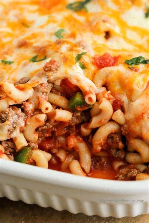 You can also swap the parmesan out for more cheddar. Cheesy Beef & Macaroni Casserole - Spend With Pennies