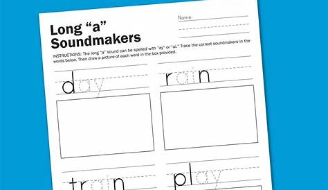 Long A Worksheets For Kindergarten | Try this sheet