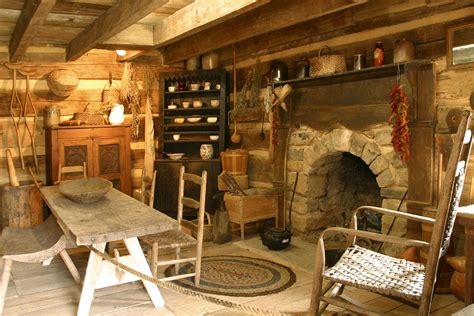 Arched Stone Fireplace In An Old Log Cabin Handmade Houses With