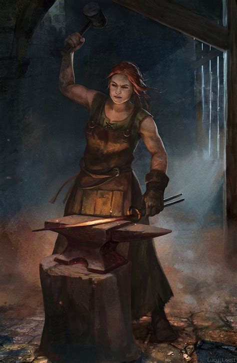 Blacksmith By Lucy Lisett Hunter In 2019 Fantasy Characters