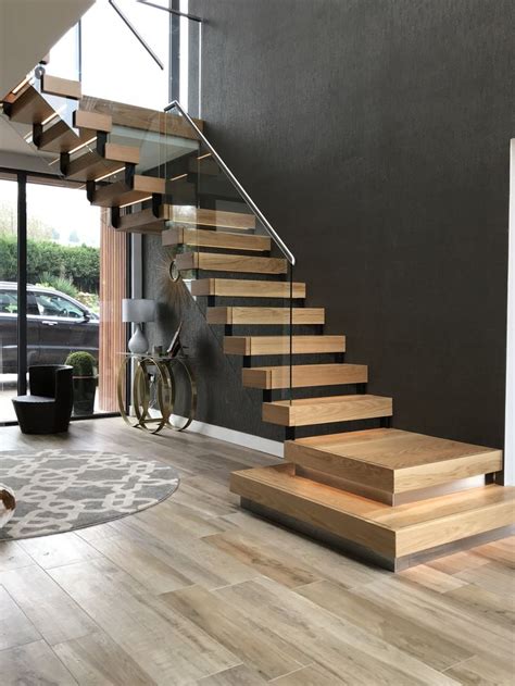 Beautiful Floating Oak Treads Stairkraft Stairway Design Staircase
