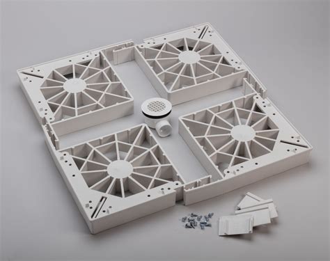 Single threshold shower base in white. E. L. Mustee & Sons - 86.500