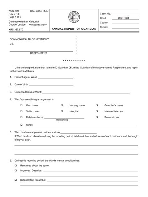 2018 2024 Form Ky Aoc 790 Fill Online Printable Fillable Blank