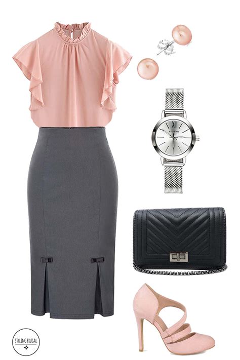 Gray Pencil Skirt Outfit For The Office Styling Frugal