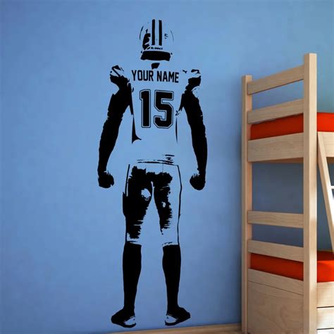 Custom Jersey Name And Number Wall Art Football Wall Decal Decor Vinyl