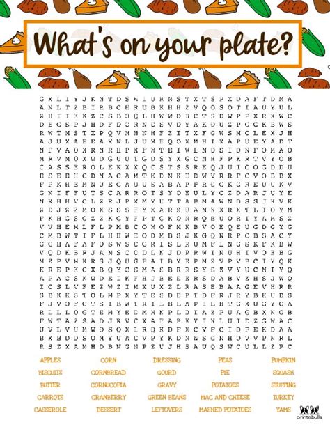 Difficult Thanksgiving Word Search Printable Word Sea