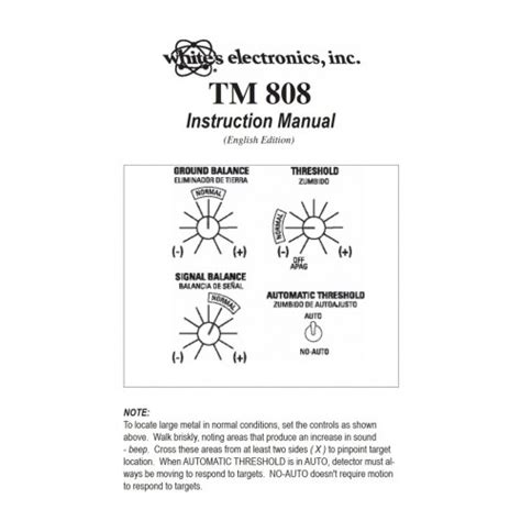 Armand prospector 4 metal detector instruction manual. White's TM-808 User Guide - White's Electronics ...