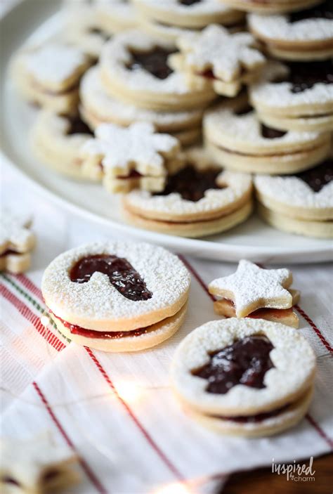 Meanwhile, in a microwave, melt chocolate chips and shortening. Linzer Cookies - Classic Christmas Holiday Cookie Recipe