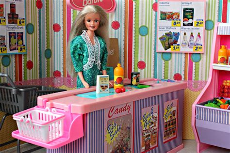 Mattel 1990s Supermarket Doll Shop Barbie House Doll Toys