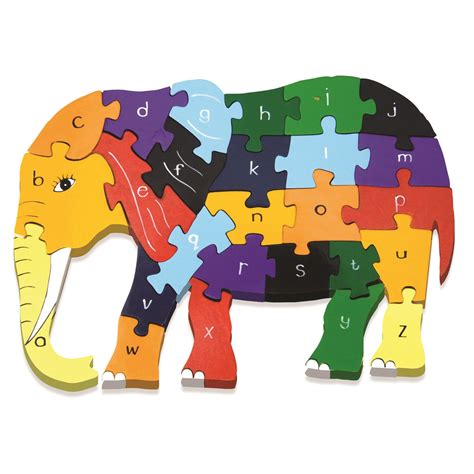 This australian animal puzzle is the perfect size for little hands.perfect for playing out imaginary games and for your toddler learn to learn and identify animal shapes & colors as they match the puzzle young ones wooden puzzle is rated 4.8 out of 5 by 20. Alphabet Jigsaw Wooden Animal Puzzle in Elephant/Giraffe ...