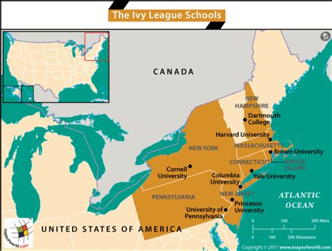 Ivy League Schools Are Located In North Eastern Part Of The Us Answers