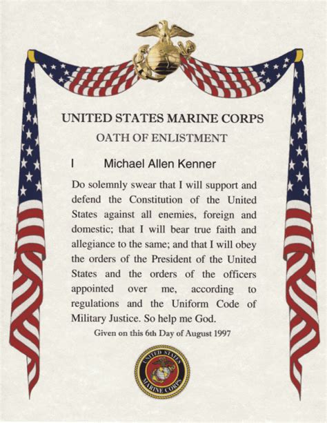 Military Oath Of Enlistment