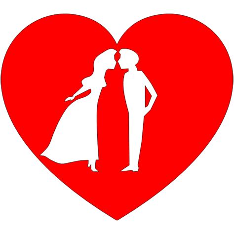 Vector Drawing Of Couple In Heart Free Svg