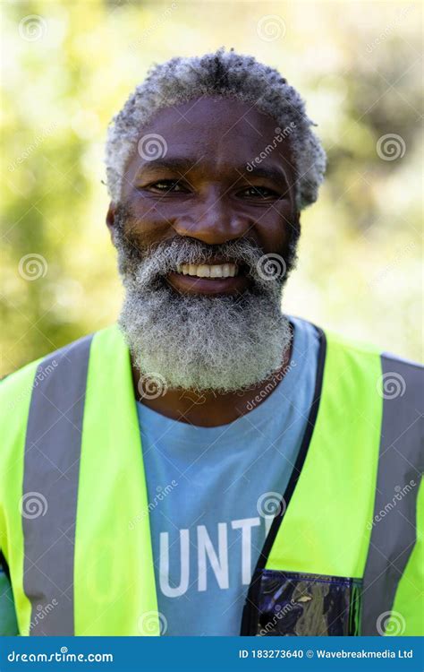 Portrait Of A Volunteer Senior African American Man Stock Photo Image
