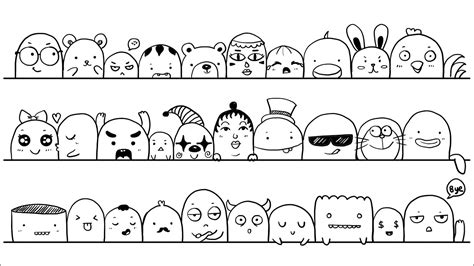 How To Draw 30 Cute Faces Expressions Doodle Art For Beginners