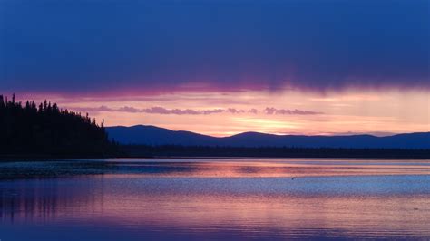 Sunset Dawn Lake Reflection Alaska Denali 4k Sunset