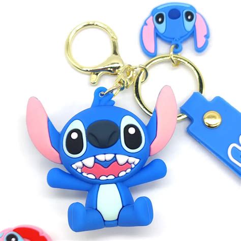 Customized Stitch Soft Touch Pvc Key Ring Chain Cartoon Anime Character