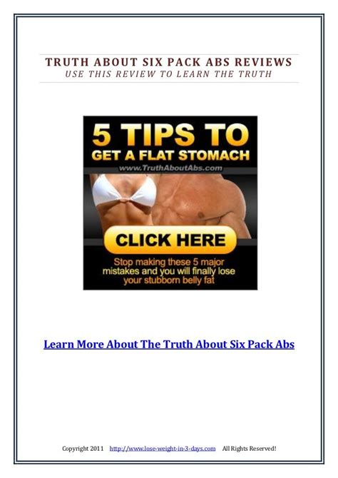The Truth About Six Pack Abs Reviews