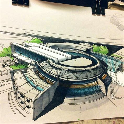 Beautiful Building Design Sketches With Pencil Sketch