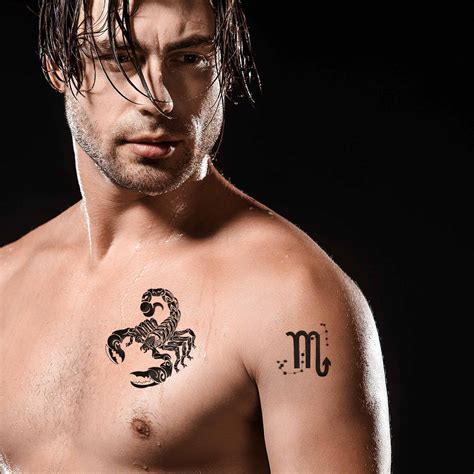 Scorpio Zodiac Sign Temporary Tattoo Scorpio Constellation Tattoo