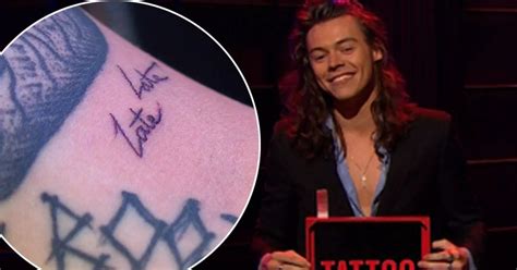 harry styles gets late late tattoo after losing game with one direction during james corden s