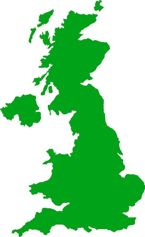 Green Colored United Kingdom Outline Map Political Uk Map Vector