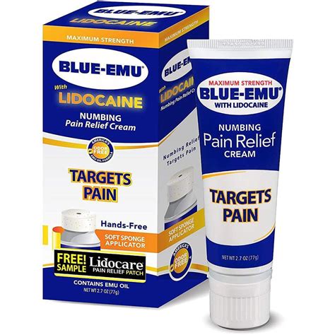 Blue Emu Lidocaine Maximum Strength Numbing Pain Relief Cream 27 Oz