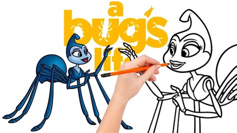 How To Draw Rosie A Black Widow Spider A Bug S Life YouTube
