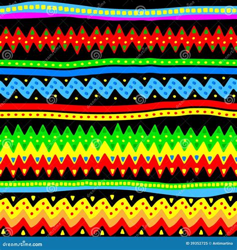 Colorful Seamless Vector Tribal Pattern Stock Vector Illustration Of