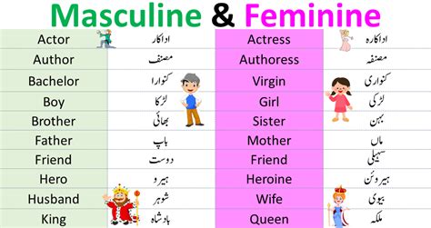 Masculine And Feminine Examples Of Gender Of Nouns Engrabic