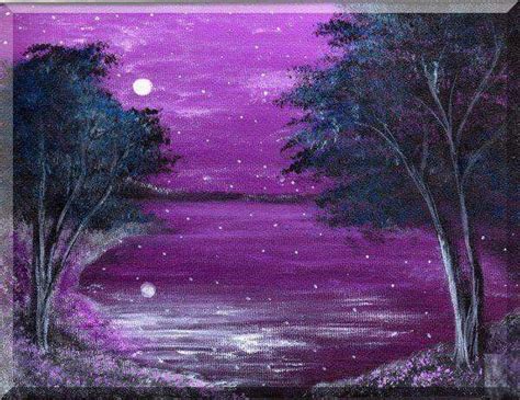 Purple Purple Scenery Acrylic Painting Landscape Mystical Pictures