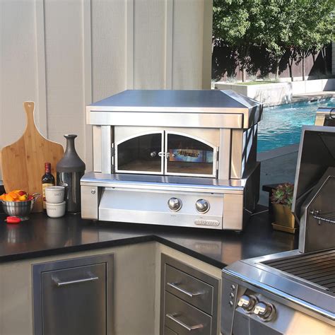 Alfresco 30 Inch Countertop Natural Gas Outdoor Pizza Oven Plus Axe