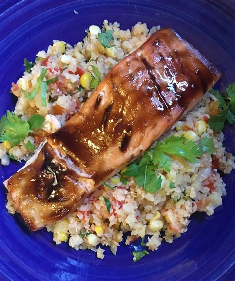 Herb Grilled Salmon With Cauliflower Rice Pilaf A Woman Cooks In