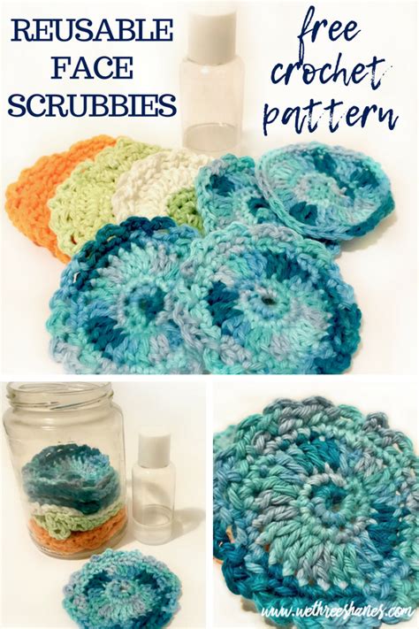 Reusable Face Scrubbies Free Crochet Pattern We Three Shanes