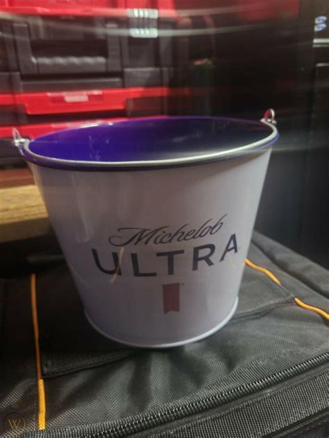 2 Michelob Ultra Beer Ice Bucket Metal Bucket W Handle Michelob