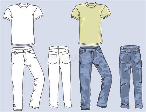 Mans Jeans And T Shirts Stock Vector Illustration Of