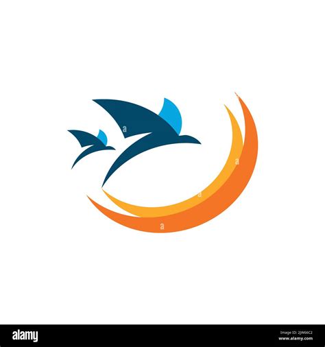 Two Bird Fly Logo Icon Vector Graphic Design Stock Vector Image And Art