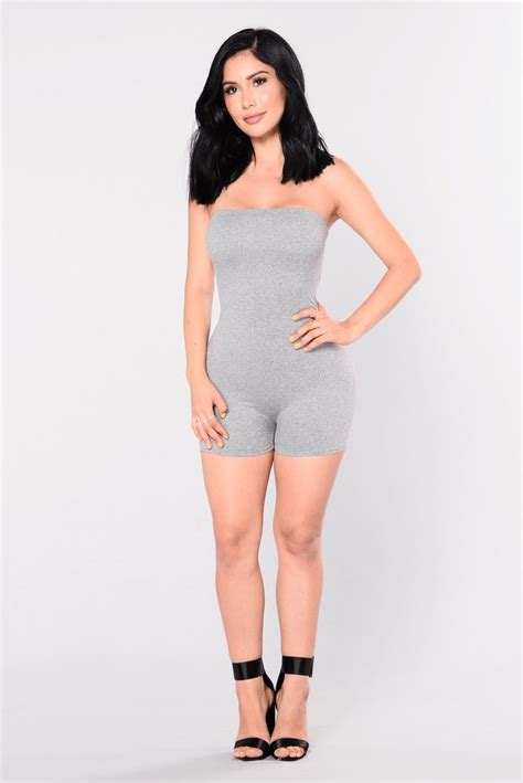 Buenos Aires Romper Grey Rompers Fashion Nova Curvy Rompers