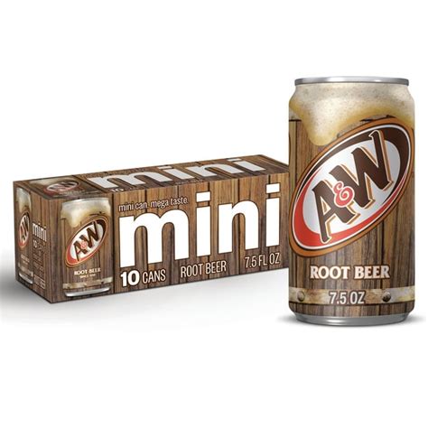 Aandw Root Beer Soda 75 Fl Oz Mini Cans 10 Pack