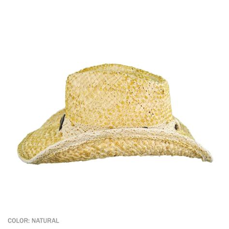 Tropical Trends Heart Bead Western Cowboy Hat Straw Hats