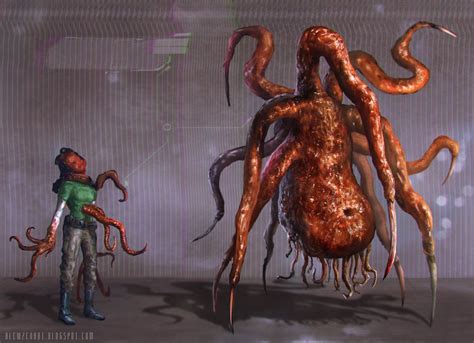 tentacle alien by blewzen on deviantart alien tentacle monster art