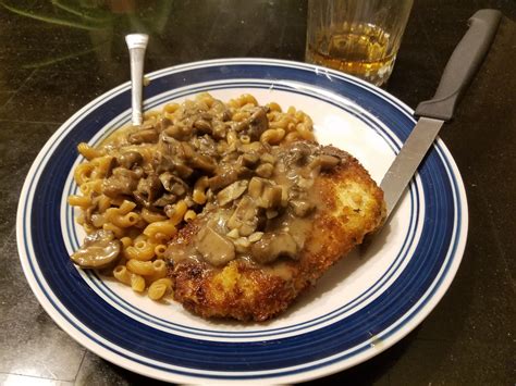 Homemade Schnitzel And Mushroom Gravy Recipe R Horderves Mushroom