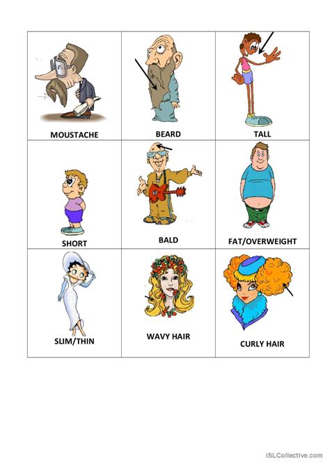 Describing Appearance Flashcards V English Esl Worksheets Pdf Doc