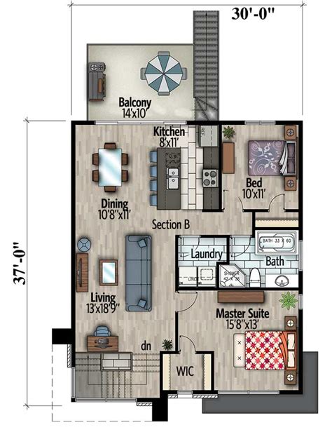 Contemporary Duplex 90290pd Architectural Designs House Plans